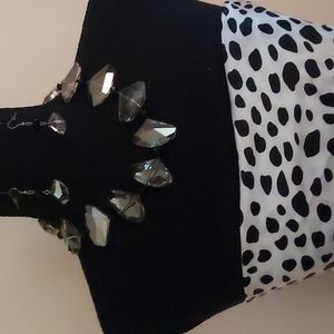 Smoky, Glass Crystals and Black Bead Two Piece Set